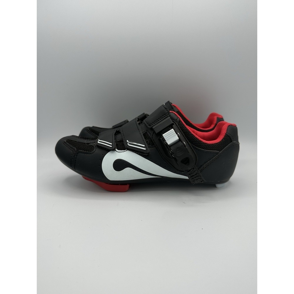 Peloton Cycling Bike Shoes Unisex Size 38 With Cleats Black Pink Missing 2 Bolts